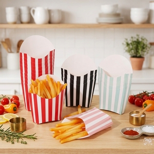 Scatole per Patatine Fritte in Carta Kraft Riciclabile Colorata, Confezioni per Caramelle e <span class=keywords><strong>Popcorn</strong></span> per Bambini, Ideali per Feste di Compleanno - Product Image 4