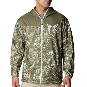 <b>Men's</b> Hooded Windbreaker <b>Jacket</b> Floral Print Waterproof Lightweight Casual <b>Summer</b> Outdoor Wear - Product Image 1
