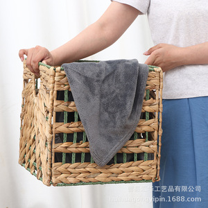 Cestas tejidas huecas en stock para almacenamiento de ropa sucia del hogar, cestas organizadoras multiusos tejidas a mano y - Product Image 1