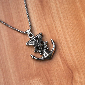 Pendentif Aigle Ancre en Acier Inoxydable, Collier pour Homme, Style Hip Hop Punk, Bijou Cadeau - Product Image 4