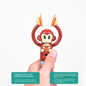 Venta caliente Agent Xiaolefeng Candy Toy Cartoon Plastic Monkey Toy con Cymbal para niños pequeños Popular Street Stalls Item - Product Image 3