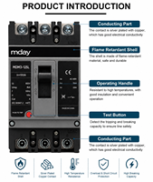 Disjoncteur modulaire MDAY AC MCCB 3P 125A, thermique-magnétique, IEC 60947-2, 400V, 35kA, IP20, 50/60Hz, MDM3-125L