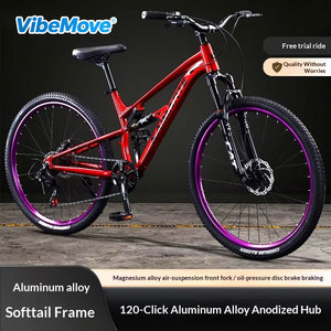 Vente directe d'usine, vélo de montagne tout-terrain en alliage d'aluminium, double suspension, 8 vitesses, freins à disque hydrauliques - Product Image 1