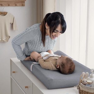 Funda Personalizada para Cambiador de Bebé, de Algodón Puro Crepé, Transpirable y Suave, para Recién Nacidos - Product Image 1