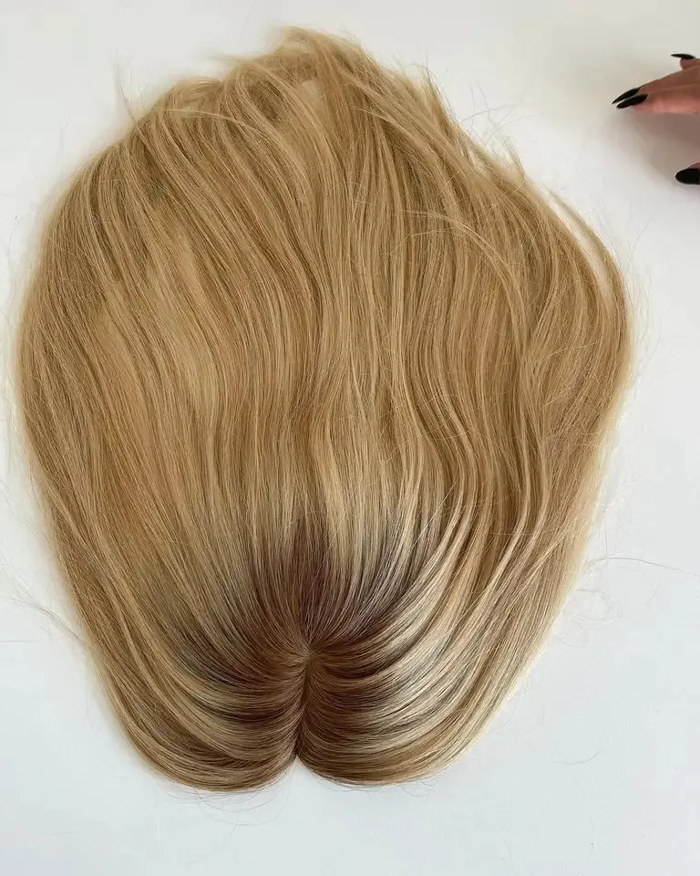 Customized Remy European Human Hair Mono Base Topper Clip In Hair Piece Jewish Kosher Topper For Women Hair Loss Treatment