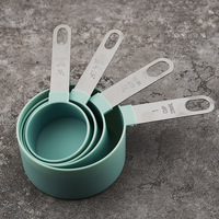 Cuisson Cuisson 8 Pièces Manche En Acier Inoxydable PP En Plastique De Qualité Alimentaire Cuillère Tasse Liquide Sec Ingrédient Tasse À Mesurer Cuillère Ensemble