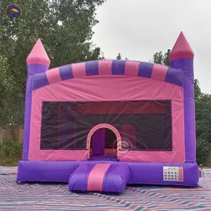 Фиолетовый розовый детский надувной батут прыжки надувной замок