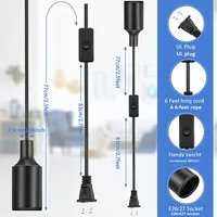 Support de lampe suspendu en silicone de style rétro E26/E27, douille à vis, café, bar, accessoires de luminaire, vente en gros
