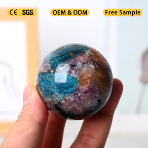New Product Natural <b>Crystal</b> Gemstone Sphere Apatite with Sodalite Sunstone Various Materials Sphere for Decoration - Product Image 2