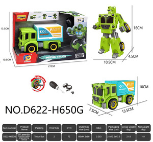 Coche de ingeniería de <span class=keywords><strong>Robot</strong></span> de plástico de juguete de vehículo exprés de montaje DIY transfronterizo para niños, desmontaje de deformación para niños - Product Image 2