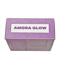 Coffret Cadeau Cosmétique Crème Visage et Crème Contour des Yeux de Luxe, Emballage Personnalisé Écologique Recyclable, Imprimé Texturé Pailleté Violet