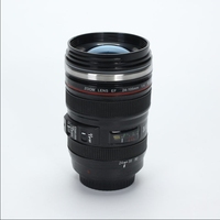 Mug de voyage personnalisé en acier inoxydable de 400 ml en forme d'objectif d'appareil photo / Gobelets isothermes en forme d'objectif d'appareil photo