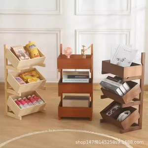 Solid Wood Floor Standing Multi Layer Storage <b>Rack</b> For <b>Kitchen</b> Living Room Balcony Organization - Product Image 2