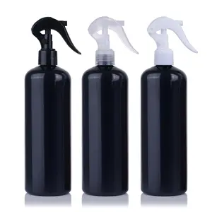 Spray de niebla vacío personalizado para habitación, botella rociadora de gatillo de color negro ámbar, 250ml