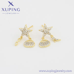 X000023711 xuping joyería nueva moda personalidad estrella pendientes 14K color oro elegante lujo creativo mujeres pendientes diarios - Product Image 4