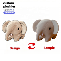 Peluche d'éléphant mignonne, jouet en peluche doux, fabricant de jouets en peluche personnalisés, vente en gros de peluches pour enfants