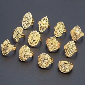 Bagues de mariage classiques JXX en laiton plaqué or 24 carats pour femmes, style Dubaï, en promotion - Product Image 1