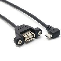 MOQ 500 Kabel Ekstensi Printer USB 2.0 Micro Male ke Type B Female Converter Pengisian Cepat Transmisi Data dengan Pengunci Sekrup