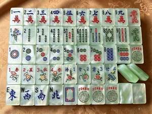 Stock Green Luxury Crystal American Mahjong Set Premium Storage Bag 4 Player Hand Shuffle Durable <b>Folding</b> Metal <b>Legs</b> Game - Product Image 3
