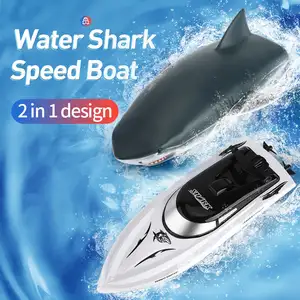 High Quality Children's Simulated Shark Remote-controlled Boat 2-in-1 Waterproof Remote-controlled Shark Boat