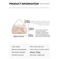 Nouveau sac à main uni avec nœud mignon pour jeunes filles, style simple et tendance, sac fourre-tout polyvalent pour le quotidien