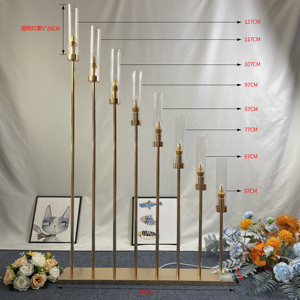 Vente en gros d'usine, chandelier à 8 bras en métal doré et acrylique, porte-<span class=keywords><strong>bougie</strong></span> haut, <span class=keywords><strong>centre</strong></span> <span class=keywords><strong>de</strong></span> <span class=keywords><strong>table</strong></span> pour Noël et mariage - Product Image 2