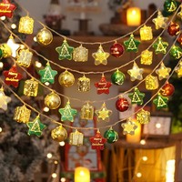 Guirlandes lumineuses de Noël à LED, styles Père Noël et Bonhomme de neige, lumières décoratives pour l'ambiance des fêtes de Noël, décorations intérieures et extérieures pour la maison