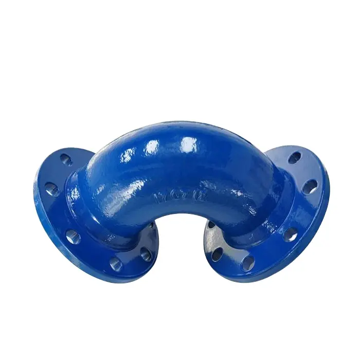 ISO2531Ductile Cast Iron Pipe Fitting 90 Degree Double Flanged Bend