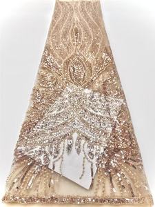 Tela de Encaje con Cuentas de Lujo, Lentejuelas de Cristal, Tela de Encaje con Cuentas de Perlas Blancas, Encaje de Boda Exclusivo con Cuentas - Product Image 2