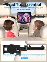 Support de tablette réglable 3-en-1 X-World en ABS pour appuie-tête de voiture, compatible avec iPad, Fire HD et autres tablettes PC essentielles