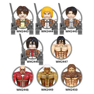 WM AOT Anime Eren Jaeger Armin Levi Mikasa Ackerman Bestia Titán Colosal Blindado <span class=keywords><strong>Annie</strong></span> Leonhart Mini Bloques de Construcción Juguetes para Niños - Product Image 5