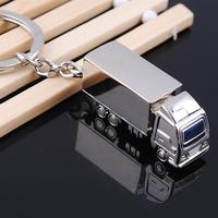 Porte-clés en alliage de zinc en forme de mini-camion 3D personnalisé avec logo, modèle de camion, breloque promotionnelle pour sac, cadeau