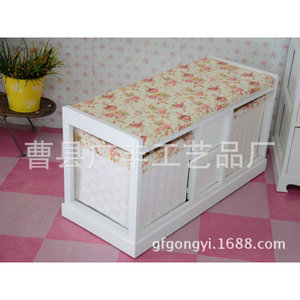 Solid <b>Wood</b> Shoe Changing Stool White <b>Storage</b> <b>Bench</b> With Drawers And Baskets For Entryway - Product Image 3