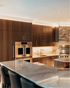 Vermonhouzz Modern Furniture Luxury Brown Customized Wood Melamine Kitchen Cabinets Set With <strong>Sink</strong> Modural Kitchen <strong>Cupboard</strong> - Product Image 3