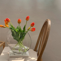 Forme plate vente chaude fleur plante Vase nouveau Design salon décoration minimaliste clair hydroponique verre Vase