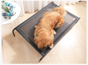 Lit pour animaux de compagnie facile à assembler, lit pour chien avec cadre en acier, tapis amovible et lavable, tissu en maille pour toutes les saisons - Product Image 2