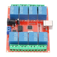 Module de relais programmable 8 canaux DC 5V 12V 24V Contrôle par ordinateur USB pour maison intelligente