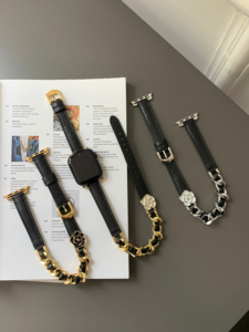 Pulsera de cadena para mujer para IWatch 8 Ultra 7 6 SE 5 4 <span class=keywords><strong>Correa</strong></span> de cuero de doble recorrido para <span class=keywords><strong>Apple</strong></span> <span class=keywords><strong>Watch</strong></span> Band 49mm 40mm 44mm <span class=keywords><strong>38</strong></span> 42mm <span class=keywords><strong>Correa</strong></span> - Product Image 4
