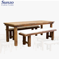 Mesa Plegable de Madera de Pino Sólido para Banquetes de Boda y Eventos - Mesa de Comedor Rústica Estilo Granja para Locales de Fiestas