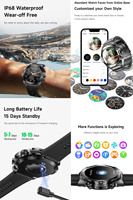 Montre connectée D01 7 1, version mondiale, écran TFT HD carré, appels Bluetooth, étanche, boussole, tracker de fitness pour hommes et femmes