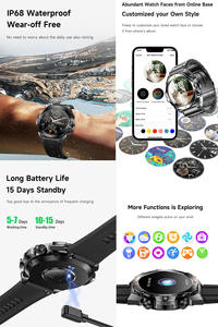 D01 jam tangan pintar 7 dalam <span class=keywords><strong>1</strong></span> Pria Wanita, jam tangan pintar versi <span class=keywords><strong>Global</strong></span> panggilan Hd layar Amoled <span class=keywords><strong>1</strong></span>.3 inci Aod 2atm tahan air olahraga - Product Image 3