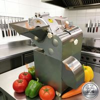 Voedselveilige groentesnijmachine voor aardappel, appel, aardbei, kool, wortelgroenten, diepvriesvlees, verstelbare snijgrootte