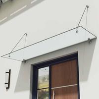 Auvent de porte en verre, auvent simple, acier inoxydable résistant à la rouille