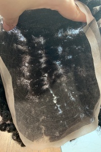 H396 Toupet Afro pour Hommes Noirs Africains, Remplacement <span class=keywords><strong>de</strong></span> <span class=keywords><strong>Cheveux</strong></span> Afro <span class=keywords><strong>Bouclés</strong></span>, Boucles en Laine, 100% <span class=keywords><strong>Cheveux</strong></span> Humains, Base en Dentelle Complète, Couleur 1B10 # - Product Image 2