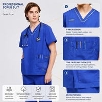 Chemises de travail unisexes à col en V et manches courtes ANNO Medical Vendors, nouveau design, résistantes au chlore, salopettes d'infirmière tissées