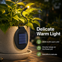 Lampu Taman Tenaga Surya Luar Ruangan Kecil, Pot Bunga Dekorasi LED RGB IP55 Tahan Air, Lampu Lanskap