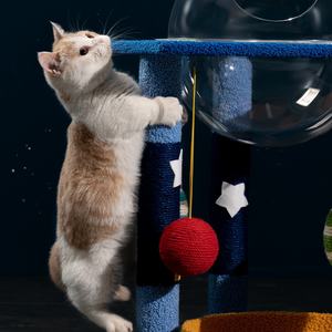 자연 사이잘랄 포스트 별이 빛나는 하늘 고양이 실내 고양이를위한 우주 캡슐과 나무를 등반 - Product Image 2