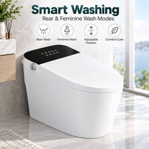 Luxury Sanitary Wares Auto Open Elongated Intelligent Bidet Toilet Black Matte Square Ceramic Intelligent Smart Toilet - Product Image 1