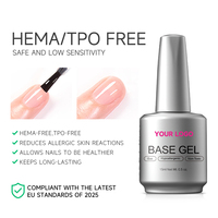 2025 personnalisé votre Logo Hema gratuit apprêt pour ongles marque privée Gel de Base sans TPO Gel vernis couche de Base pour ongles