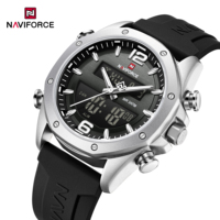Montre NAVIFORCE 9264, dernière montre chinoise, affichage double heure, LED multifonction, montre-bracelet à grand cadran, chronographe sport pour homme